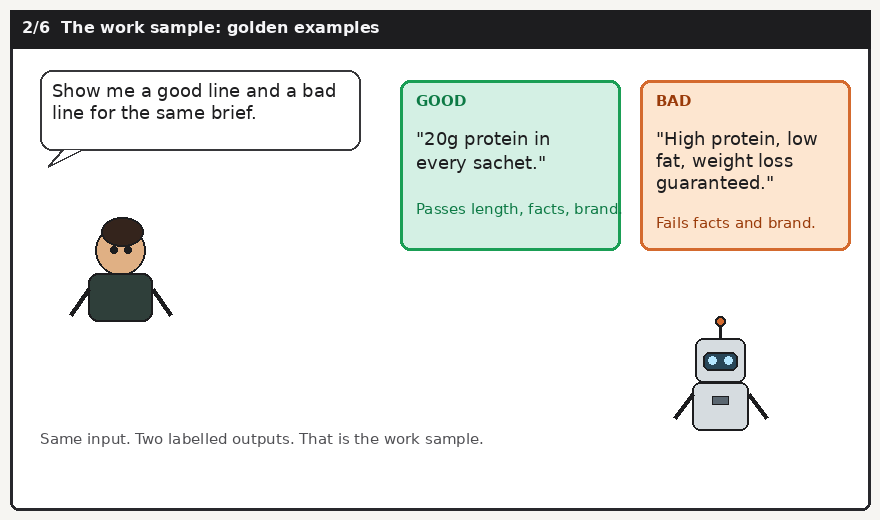 Good line vs bad line for the same protein brief